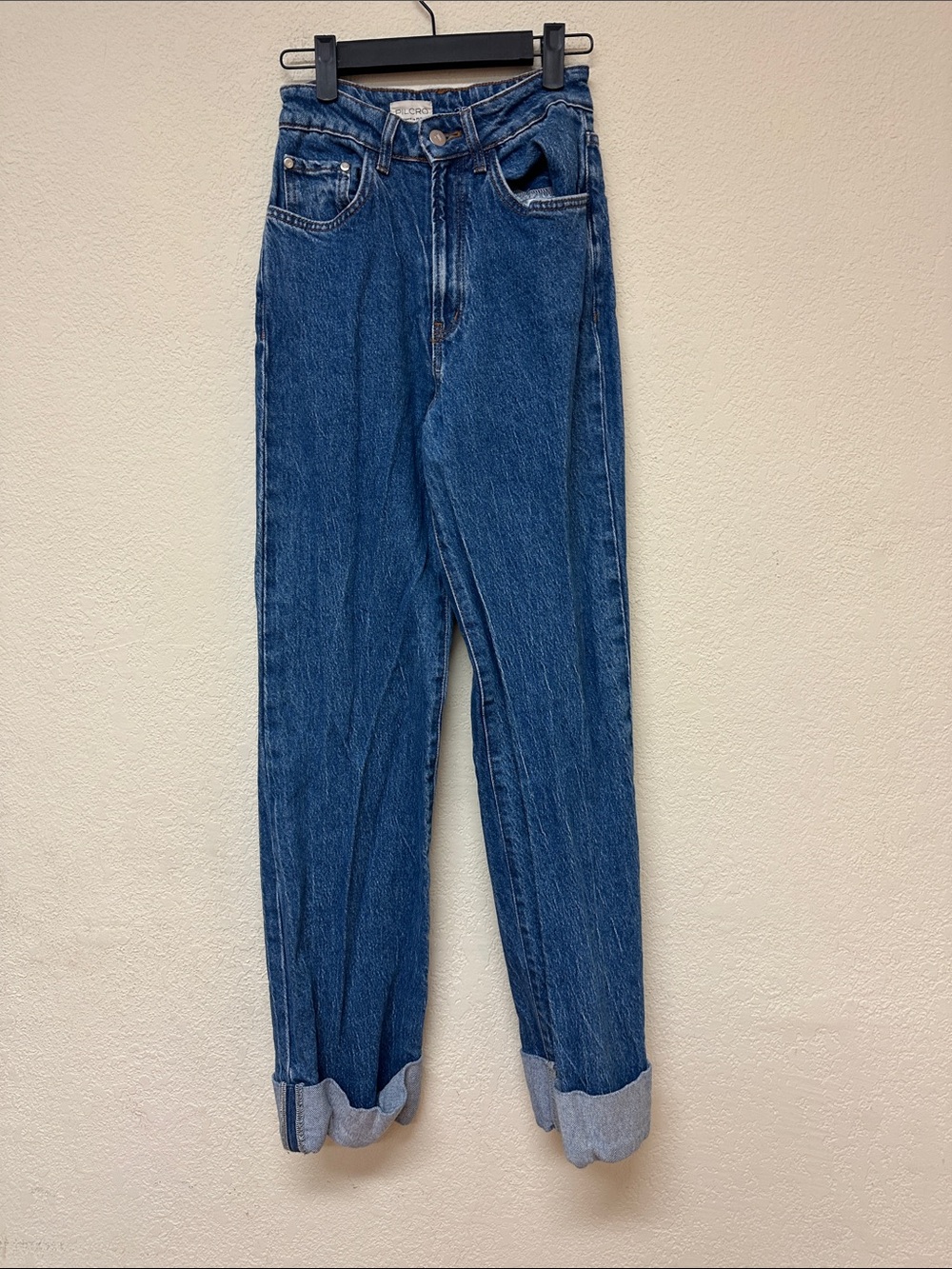 Anthropologie Pilcro High-Rise straight Leg cuff Jeans size 25 - Picture 2 of 4
